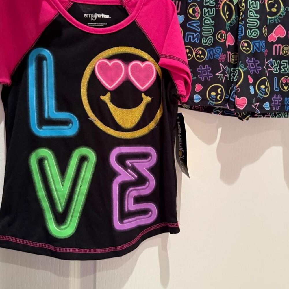 Emoji Girl's Pajamas 6/6x